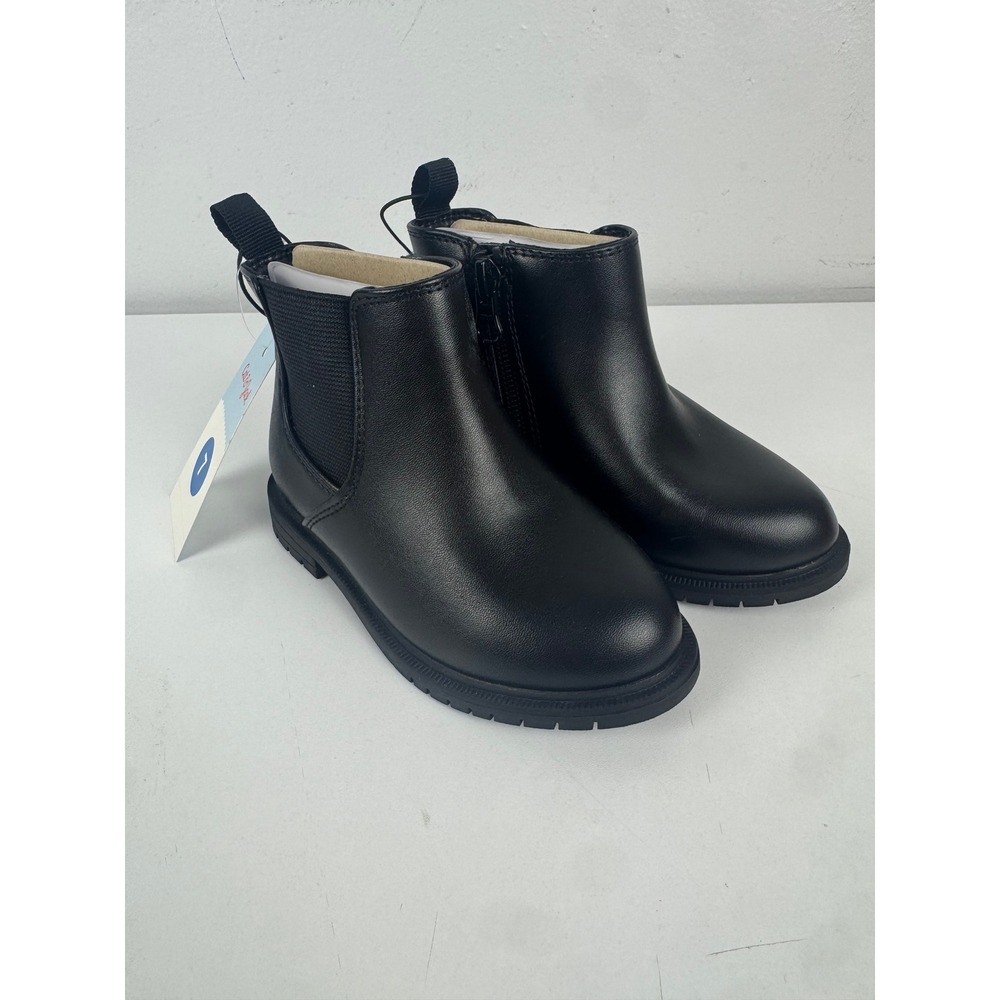Cat & Jack Tanner Toddler Boys Girls Black Chelsea Ankle Boots Size 7 NWT